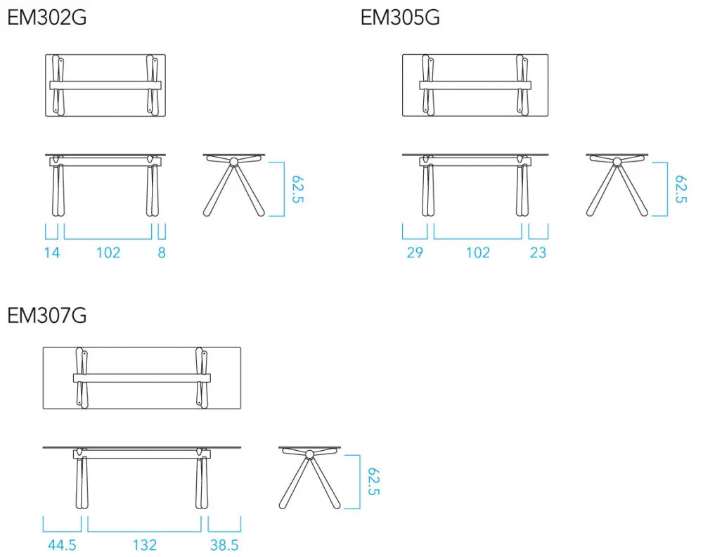 Hida Giulie Dining Table W135 by Enzo Mari - Vidrio Templado / Roble Blanco - Furniture