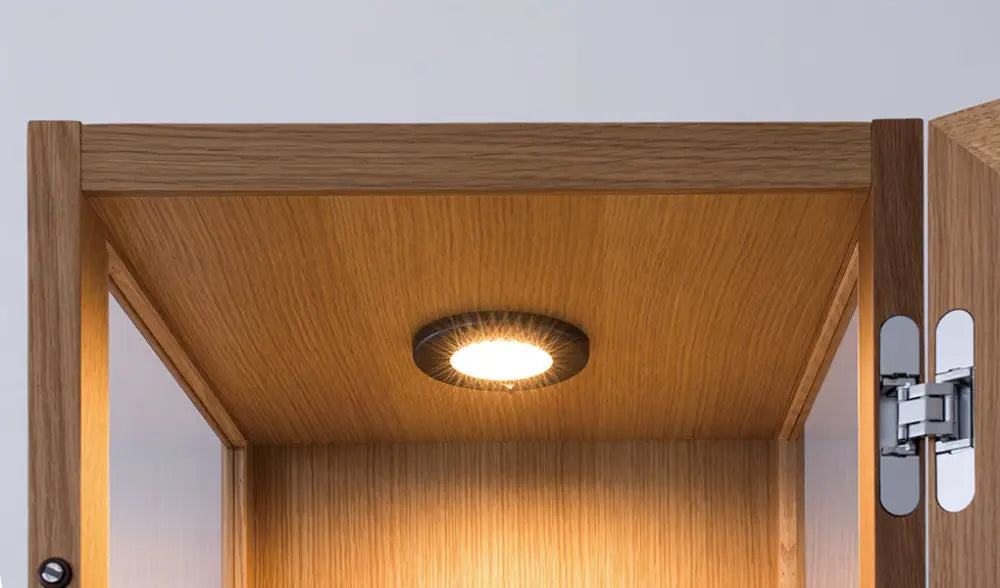 Standard Collection Curio Cabinet with LED - Roble Blanco - Furniture