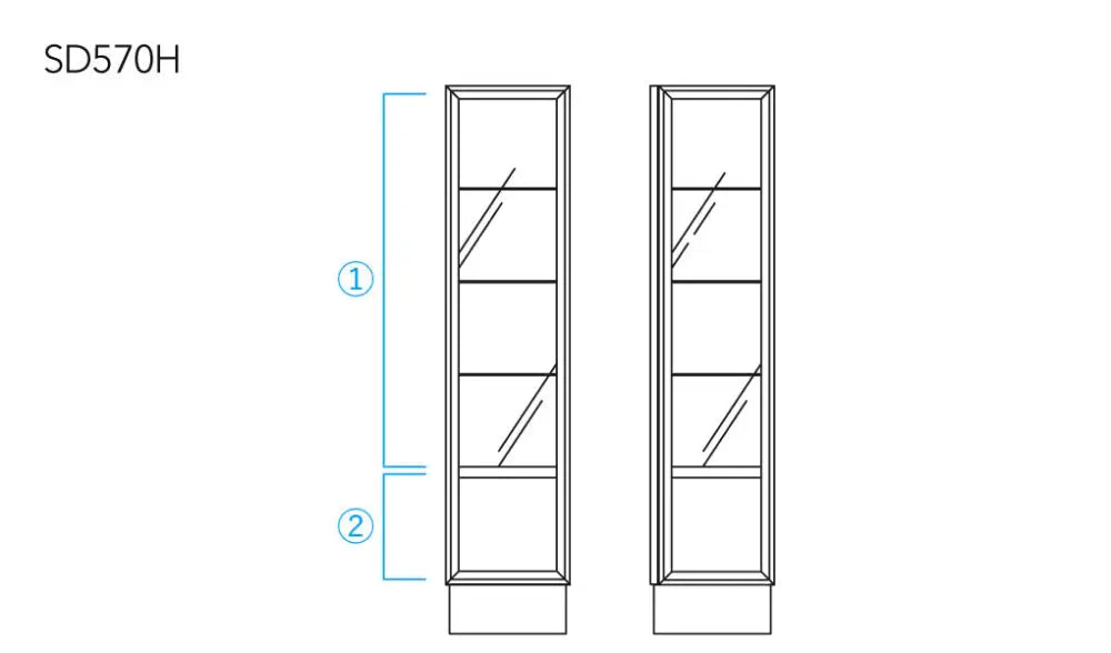 Standard Collection Curio Cabinet with LED - Roble Blanco - Furniture